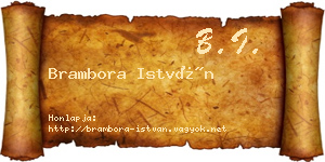 Brambora István névjegykártya